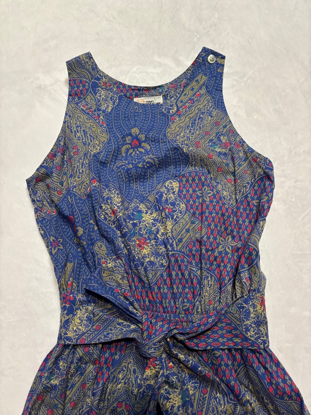 reyn spooner Navy Paisley Hawaiian Tie-Waist Maxi Dress - Picture 2 of 10